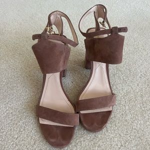 Nicholas Kirkwood Pink Suede Block Heel Sandals